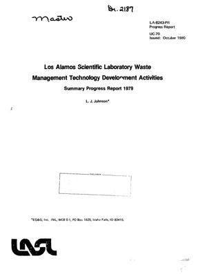 Los Alamos Scientific Laboratory waste management technology development activities. Summary progress report, 1979