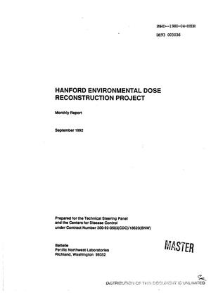 Hanford Environmental Dose Reconstruction Project monthly report