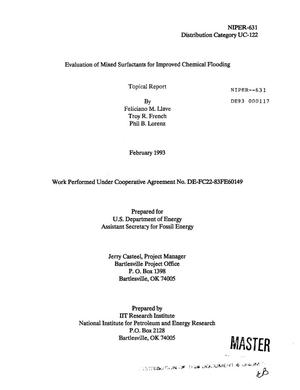 Evaluation of mixed surfactants for improved chemical flooding