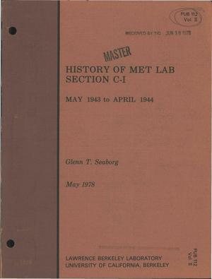 History of Met Lab Section C-I, May 1943 to April 1944