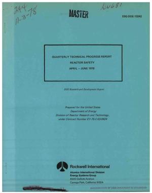 Quarterly technical progress report. Reactor safety, April--June 1978. [Sodium, fuel, and fission product aerosol behavior]