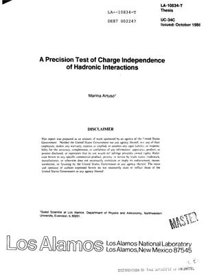 Precision test of charge independence of hadronic interactions