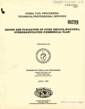 Design and evaluation of Cities Service/Rockwell hydrogasification commercial plant