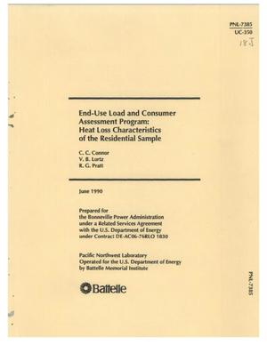 End-use load and consumer assessment program: Heat loss characteristics of the residential sample