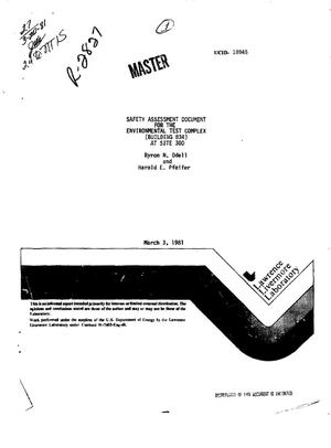 Safety assessment document for the environmental test complex (Building 834) at Site 300