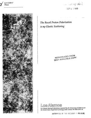 The recoil proton polarization in. pi. p elastic scattering