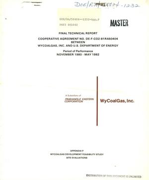 WyCoalGas development feasibility study: site evaluations. Final technical report, November 1980-May 1982. [Proposed WyCoalGas project; Converse County, Wyoming; employee housing possibilities]