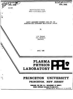 Safety assessment document (SAD) for the Princeton Beta Experiment Modification (PBX-M)