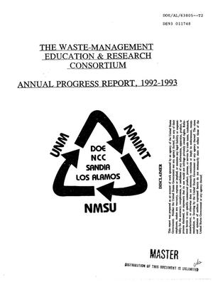 Waste-Management Education and Research Consortium (WERC) annual progress report, 1992--1993