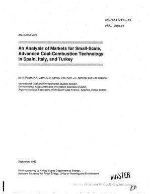 An Analysis of Markets for Small-Scale, Advanced Coal-Combustion Technology in Spain, Italy, and Turkey