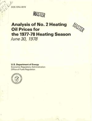 Analysis of No. 2 heating oil prices for the 1977--78 heating season
