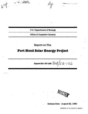 Fort Hood solar energy project