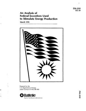 Analysis of Federal incentives used to stimulate energy production