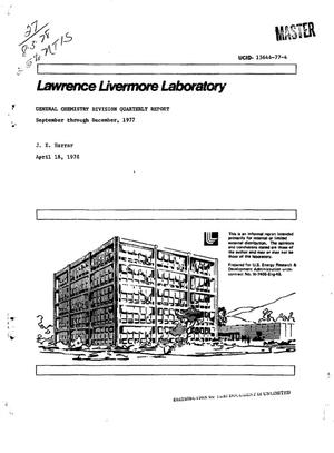 General Chemistry Division quarterly report, September--December 1977