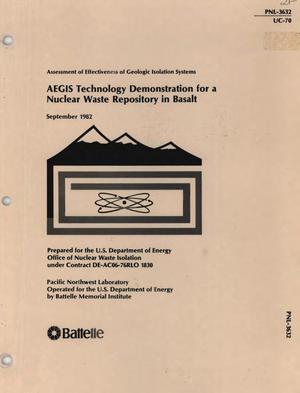 AEGIS technology demonstration for a nuclear waste repository in basalt. Assessment of effectiveness of geologic isolation systems
