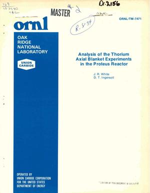 Analysis of the thorium axial blanket experiments in the proteus reactor
