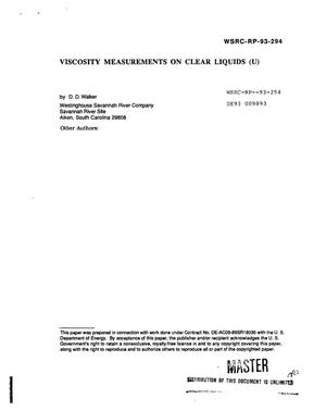 Viscosity measurements on clear liquids