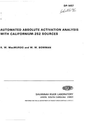 Automated absolute activation analysis with californium-252 sources