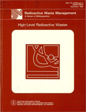 High-level radioactive wastes. Supplement 1