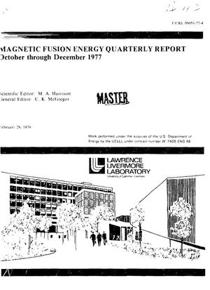 Magnetic fusion energy quarterly report, October--December 1977