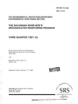 The Savannah River Site's Groundwater Monitoring Program, third quarter 1991