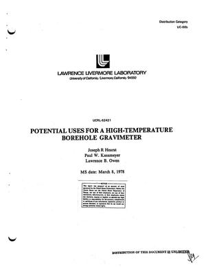 Potential uses for a high-temperature borehole gravimeter
