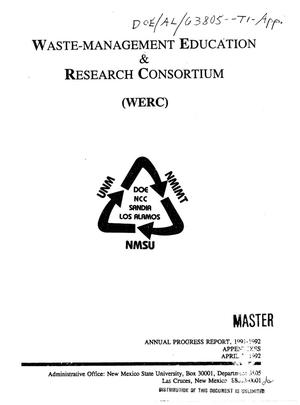 Waste-Management Education and Research Consortium (WERC) annual progress report, 1991--1992
