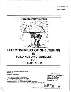 Effectiveness of sheltering in buildings and vehicles for plutonium