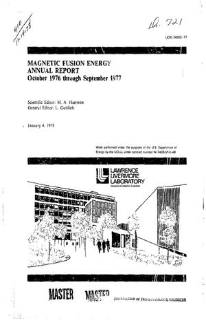 Magnetic fusion energy. Annual report, October 1976 through September 1977
