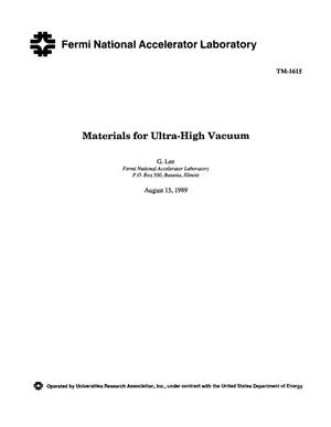 Materials for ultra-high vacuum