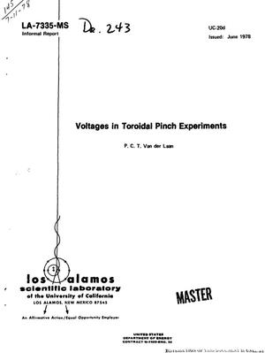 Voltages in toroidal pinch experiments