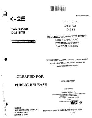1990 annual ground-water report K-1407-B and K-1407-C interim status units Oak Ridge K-25 Site