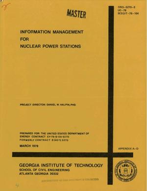 Information management for nuclear power stations. Appendix A-D