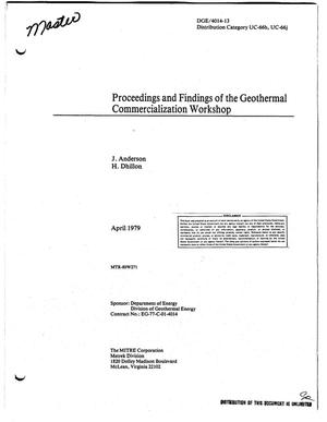 Proceedings and findings of the geothermal commercialization workshop