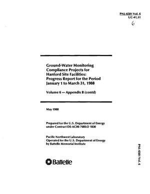 Ground-water monitoring compliance projects for Hanford site facilities: Progress report for the period, January 1-March 31, 1988: Volume 6, Appendix B (contd)