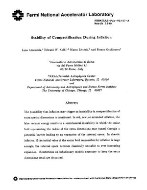 Stability of compactification during inflation