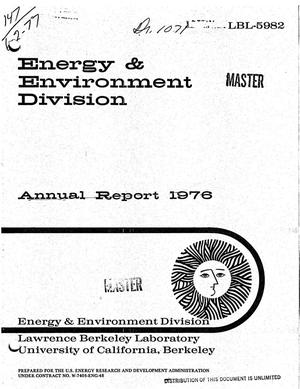 Energy and Environmental Division annual report, 1976