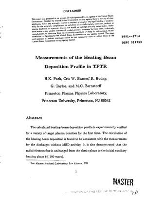 Measurements of the heating beam deposition profile in TFTR (Tokamak Fusion Test Reactor)