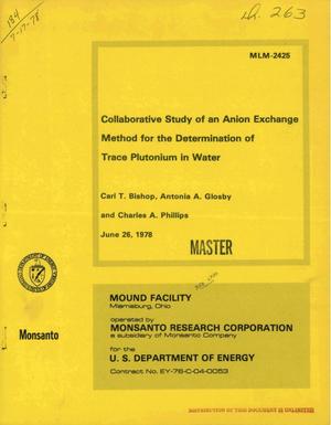 Collaborative study of an anion exchange method for the determination of trace plutonium in water