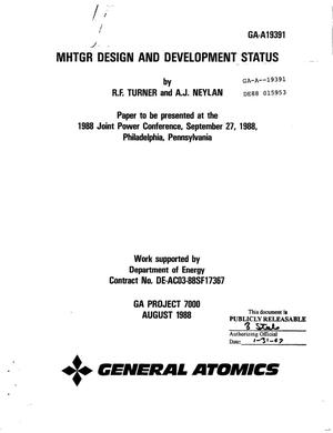Primary view of object titled 'MHTGR (Modular High-Temperature Gas-Cooled Reactor) design and development status'.