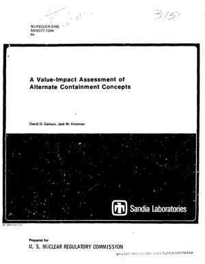 Value-impact assessment of alternate containment concepts