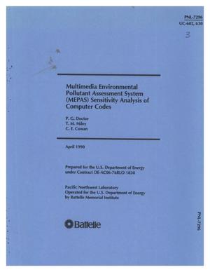 Multimedia Environmental Pollutant Assessment System (MEPAS) sensitivity analysis of computer codes