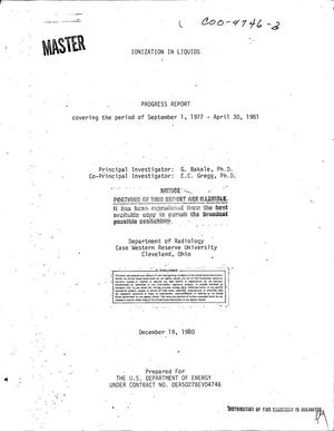 Ionization in liquids. Progress report, September 1, 1977-April 30, 1981