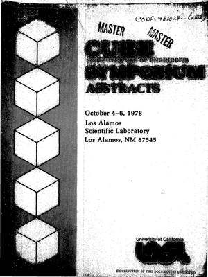 CUBE (Computer Use By Engineers) symposium abstracts. [LASL, October 4--6, 1978]