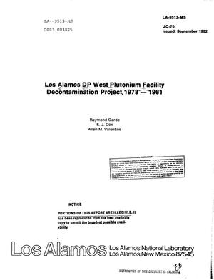 Los Alamos DP West Plutonium Facility decontamination project, 1978-1981