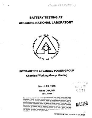 Battery testing at Argonne National Laboratory