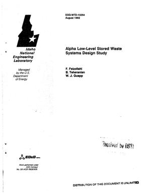 Alpha low-level stored waste systems design study
