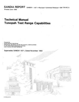 Tonopah Test Range capabilities: technical manual