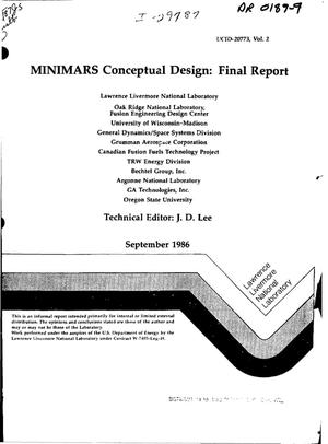 MINIMARS conceptual design: Final report