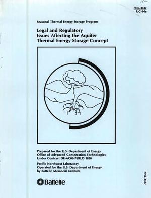 Legal and regulatory issues affecting the aquifer thermal energy storage concept